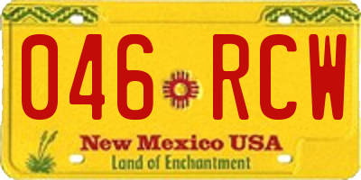 NM license plate 046RCW