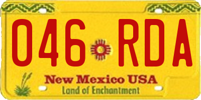 NM license plate 046RDA