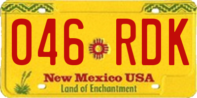 NM license plate 046RDK