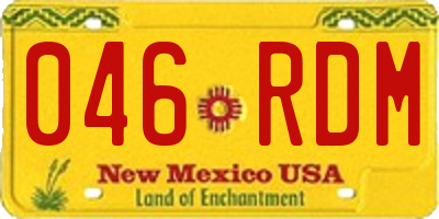 NM license plate 046RDM