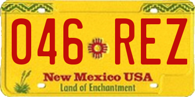 NM license plate 046REZ