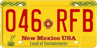 NM license plate 046RFB