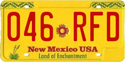NM license plate 046RFD
