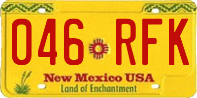 NM license plate 046RFK
