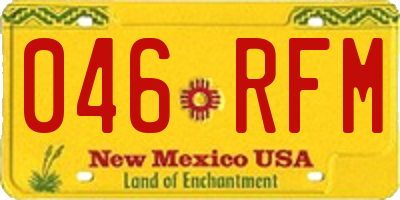 NM license plate 046RFM
