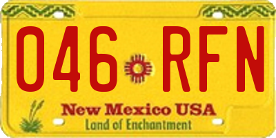 NM license plate 046RFN