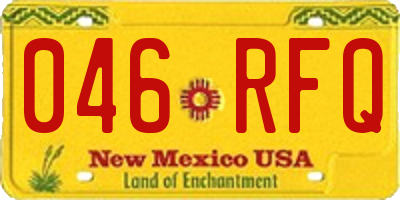 NM license plate 046RFQ