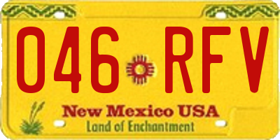 NM license plate 046RFV