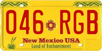 NM license plate 046RGB