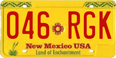 NM license plate 046RGK