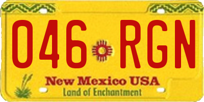 NM license plate 046RGN