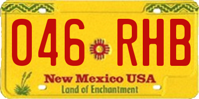 NM license plate 046RHB