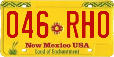 NM license plate 046RHO