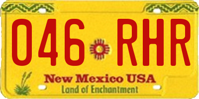 NM license plate 046RHR
