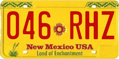 NM license plate 046RHZ