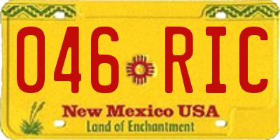 NM license plate 046RIC