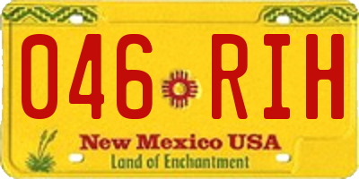 NM license plate 046RIH