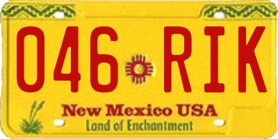 NM license plate 046RIK