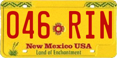 NM license plate 046RIN