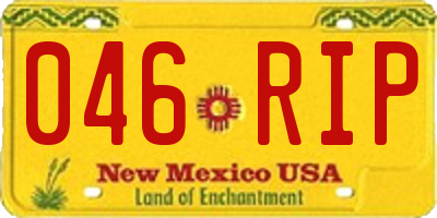 NM license plate 046RIP