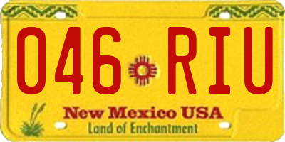 NM license plate 046RIU