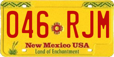 NM license plate 046RJM