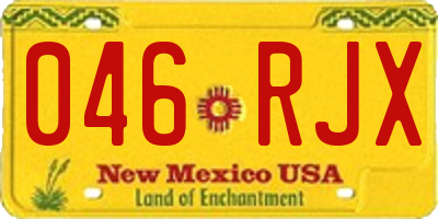 NM license plate 046RJX