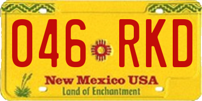 NM license plate 046RKD