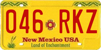 NM license plate 046RKZ