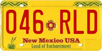 NM license plate 046RLD