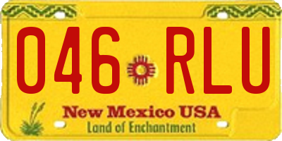 NM license plate 046RLU