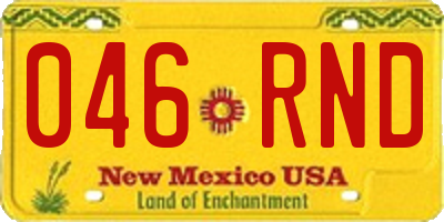NM license plate 046RND