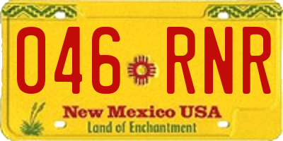 NM license plate 046RNR