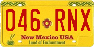 NM license plate 046RNX
