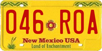 NM license plate 046ROA