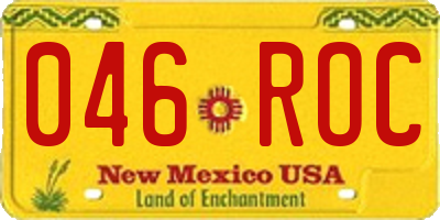 NM license plate 046ROC