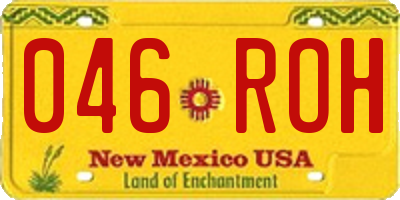NM license plate 046ROH