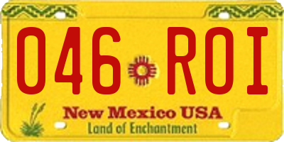 NM license plate 046ROI