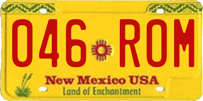 NM license plate 046ROM