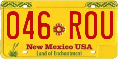 NM license plate 046ROU