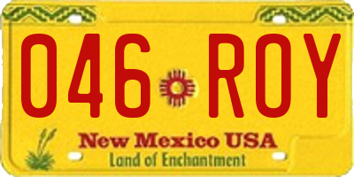 NM license plate 046ROY