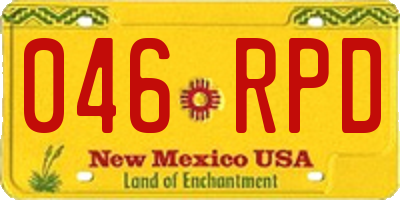 NM license plate 046RPD