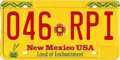 NM license plate 046RPI
