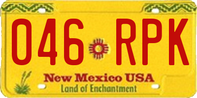 NM license plate 046RPK