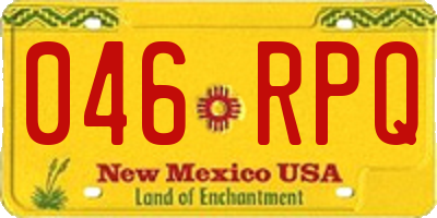NM license plate 046RPQ