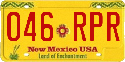 NM license plate 046RPR