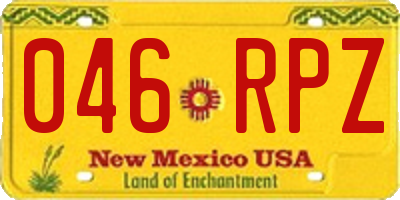 NM license plate 046RPZ