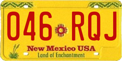 NM license plate 046RQJ