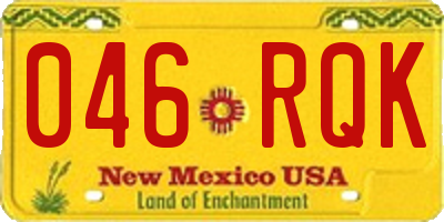 NM license plate 046RQK