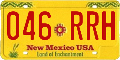 NM license plate 046RRH